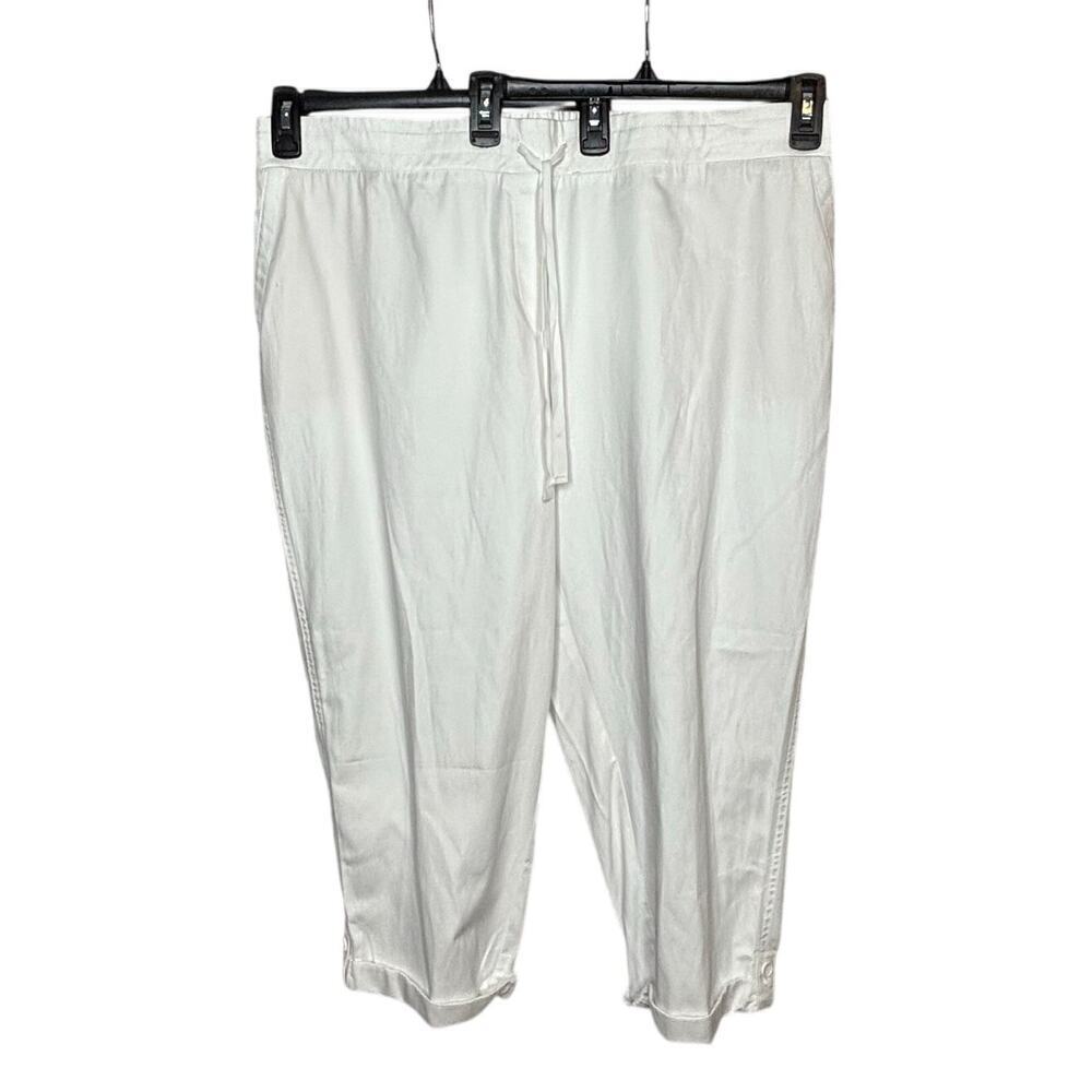 Talbots Roll Tab Elastic Ankle Cruise Summer Pants Size 20 Petite Plus New